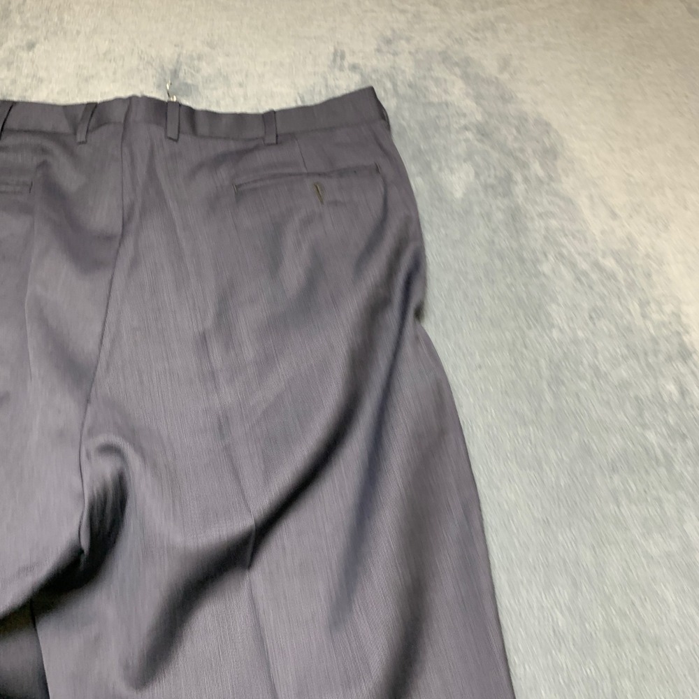 Mens Dress Pants 36 Gray Flat Front Business Formal Straight Leg Office Wear - Picture 13 of 14